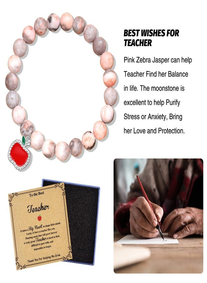 Vanleonet Teacher appreciation gifts,Teacher Day Gifts, Natural Stone Bracelet gifts for women - Image 3